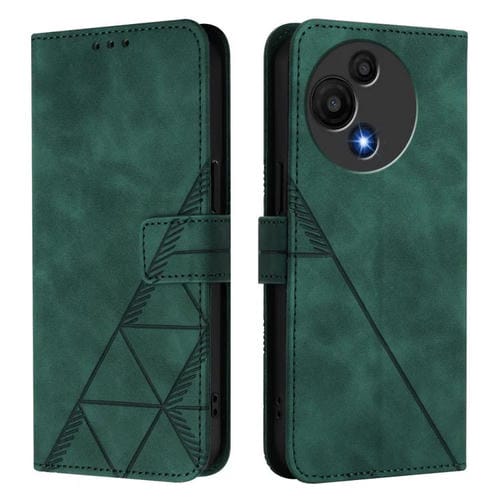Funda de cuero con relieve 3D para TCL 605/60 SE (Verde)
