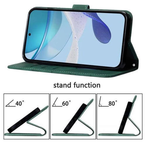 Funda de cuero con relieve 3D para TCL 605/60 SE (Verde)