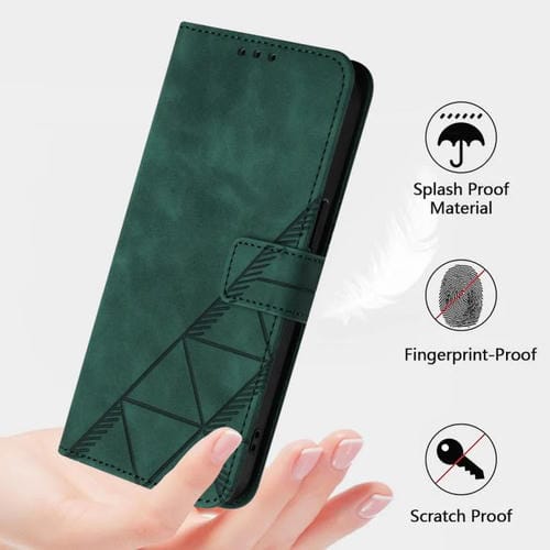 Funda de cuero con relieve 3D para TCL 605/60 SE (Verde)