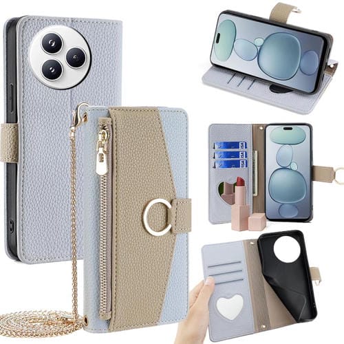 Funda de cuero con textura de lichi para Xiaomi Civi 5 Pro 5G (azul)