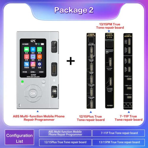 Programmeur Multifonction i2C A8S Hôte+7-15 Pro Max Carte True Tone Réparation de Téléphones