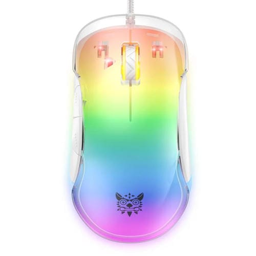 Ratón con cable ONIKUMA CW925 para juegos 12800 DPI RGB (Blanco)