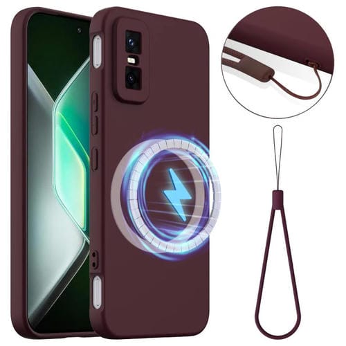 Funda de silicona Magsafe a prueba de golpes para Infinix GT 30 Pro (color ciruela)