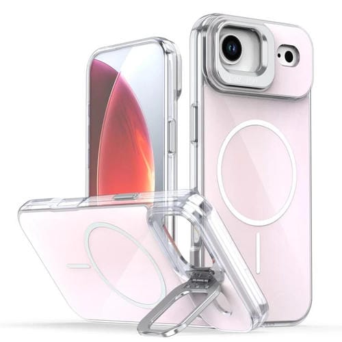 Funda Magsafe con soporte y lente degradado decolorado para iPhone 17 Air (blanca)