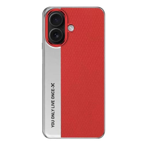 Funda de cuero para PC con diseño de cámara y textura de diamante para iPhone 17 (roja)