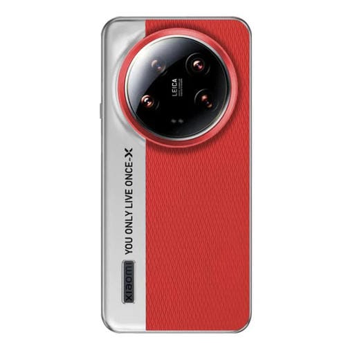 Funda de cuero con textura de diamante para Xiaomi 14 Ultra Camera Design (Rojo)