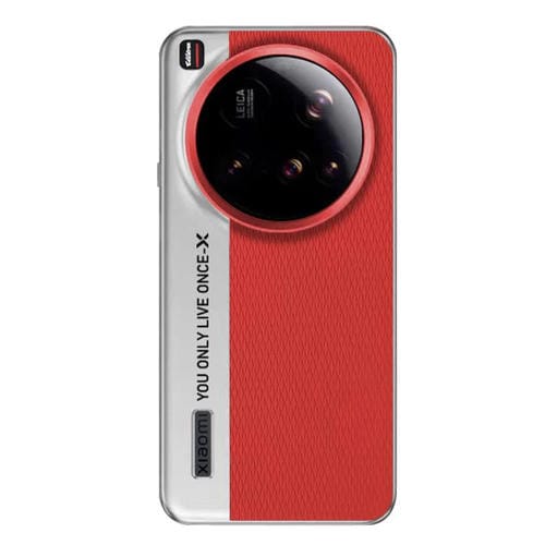 Funda de cuero con textura de diamante para Xiaomi 15 Ultra Camera Design PC (Roja)