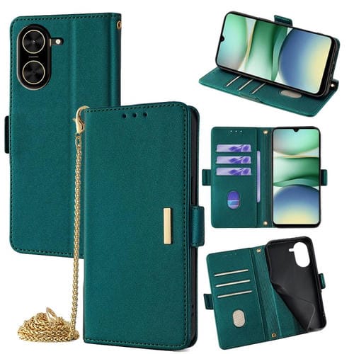 Funda de cuero con cadena cruzada para Redmi A5 4G (171,7 mm) (verde)