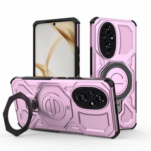 Funda magnética de TPU y PC para Honor 200 5G J-20 (color sólido, rosa)