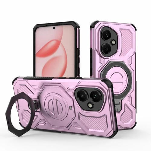 Funda magnética de TPU y PC para Honor 400 5G Global, 156,5 mm, J-20, color sólido (rosa)