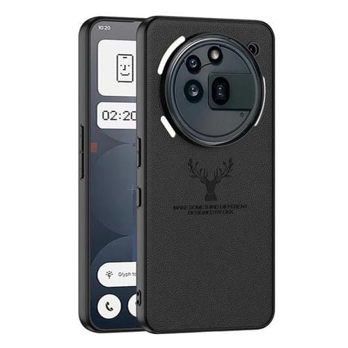 Funda de piel sintética GKK con diseño de alce para el teléfono 3a Pro (negro)