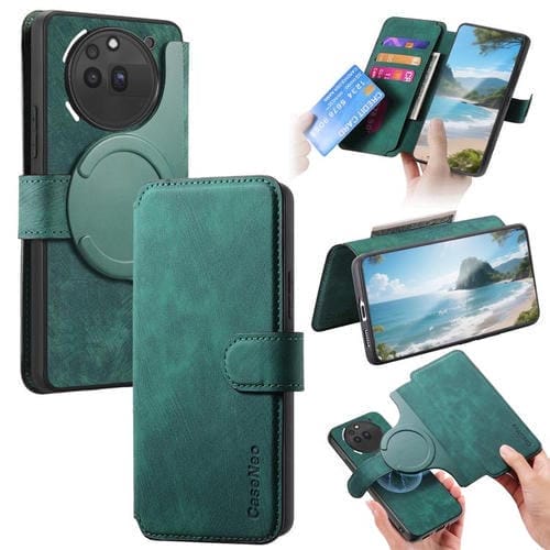 Funda For Nothing CMF Phone 3a Pro Neo MagSafe RFID antirrobo de cuero retro (verde)