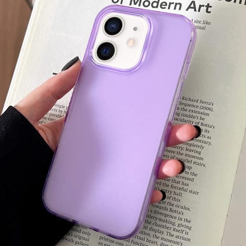 Funda de TPU transparente y esmerilada para iPhone 11 (morada)