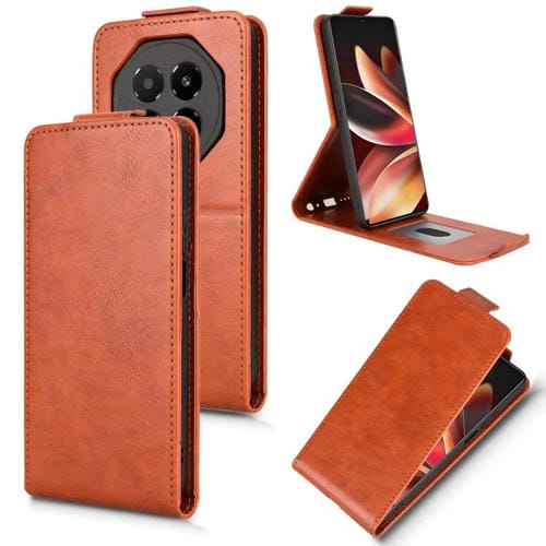Funda magnética de cuero con tapa vertical y hebilla para Meizu Note 16 (marrón)
