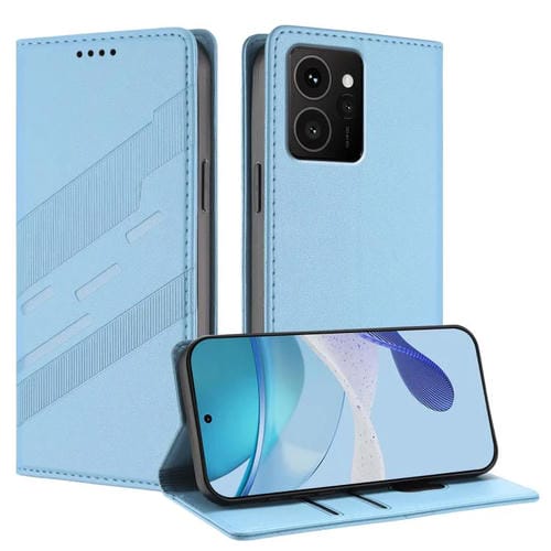 Funda de cuero retro con relieve para teléfono HMD Skyline (azul claro)