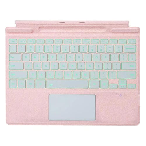 Teclado Bluetooth con retroiluminación de un solo color y panel táctil (rosa) para Microsoft Surface Pro 9/10/11/12