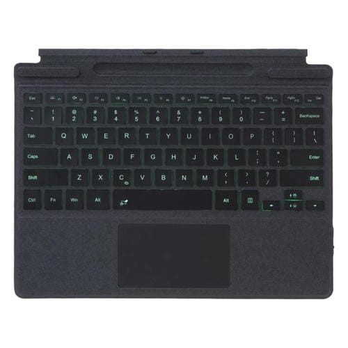 Teclado Bluetooth con panel táctil y retroiluminación de un solo color para Microsoft Surface Pro 9/10/11/12 (negro)