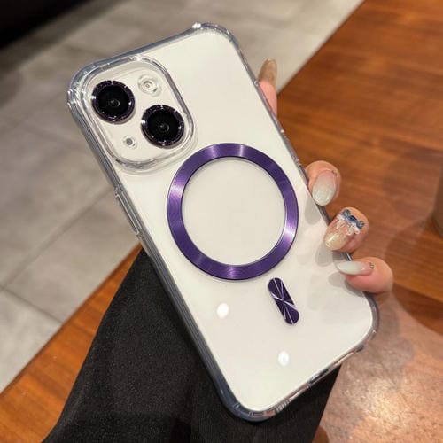 Funda de acrílico transparente MagSafe para iPhone 13 (morado)