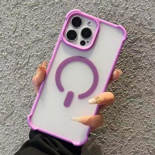 Funda MagSafe semitransparente con tacto esmerilado para iPhone 16 Pro (morada)