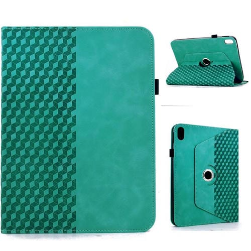 Funda de cuero inteligente con relieve de rombos y rotación para iPad 2025/2022 (azul claro)