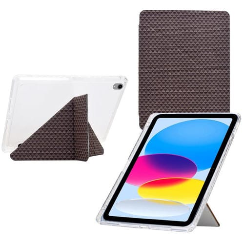 Funda de cuero inteligente con textura piramidal plegable en Y para iPad 2025/2022 (marrón)
