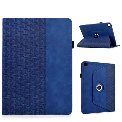 Funda de cuero inteligente con relieve y bloques de construcción giratorios para Samsung Galaxy Tab S6 Lite 2024 (azul)