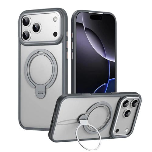 Funda magnética MagSafe de doble anillo para iPhone 17 Pro (gris mate)