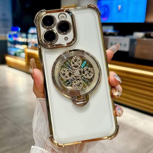 Funda con soporte giratorio para iPhone 11 Pro Max (dorada)