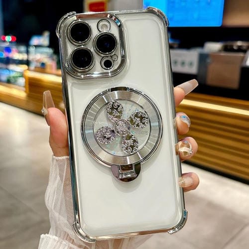 Funda con soporte giratorio para iPhone 12 Pro (plateada)