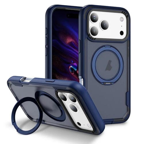 Funda protectora MagSafe para iPhone 17 Pro (azul + azul transparente)