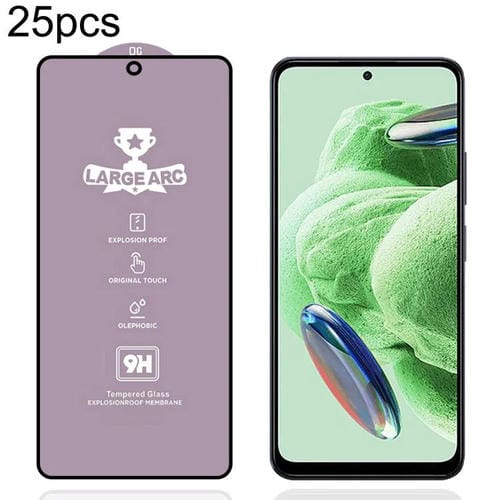 Película de vidrio templado de arco grande de aluminio de alta calidad para Xiaomi Redmi Note 12 5G Global, 25 unidades, 9H, 0,4 mm