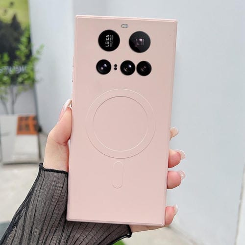 Funda magnética de silicona líquida MagSafe para Xiaomi 15 (rosa)