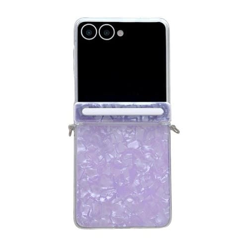 Funda para Samsung Galaxy Flip7 5G con textura perlada y hebilla lateral (morado)