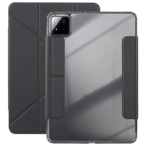 Funda de cuero acrílico deformable con doble cierre magnético desmontable para Xiaomi Pad 7/7 Pro (negra)