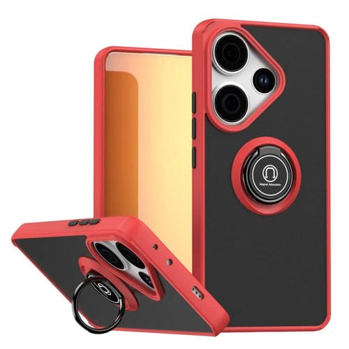 Funda de TPU + PC con anillo para Redmi Turbo 3 / Poco F6 Q Shadow 1 Series (Rojo)