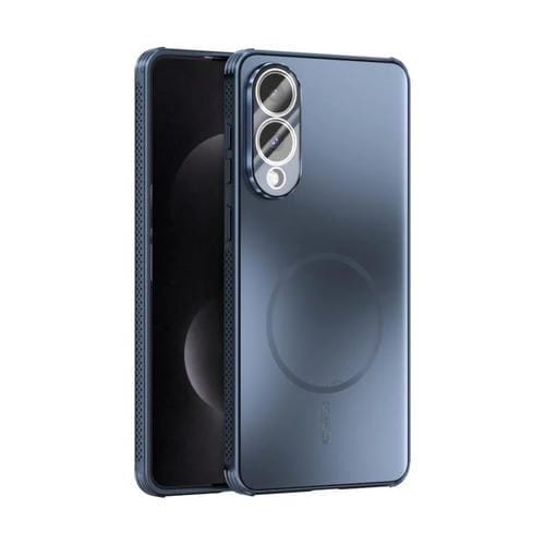 Funda ABEEL MagSafe esmerilada con disipación de calor y película para lente para Samsung Galaxy S25 Edge 5G (azul oscuro)