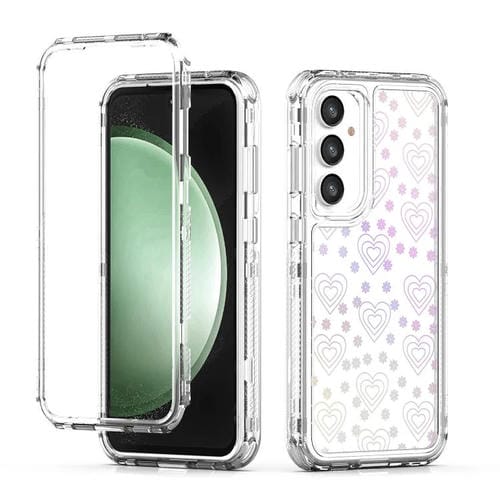 Funda de acrílico transparente con efecto láser para Samsung Galaxy S25/S24 5G (corazón)