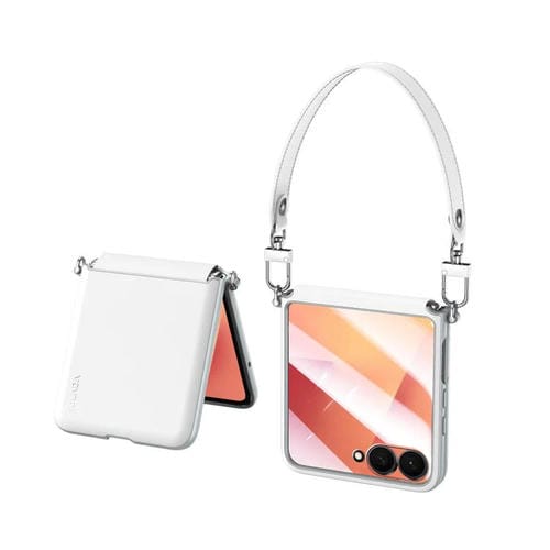 Funda de cuero líquido SULADA Skin Feel a prueba de golpes para Samsung Galaxy Z Flip7 5G (blanca)