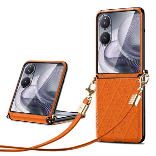 Funda plegable con textura rómbica y cordón para Xiaomi Mix Flip 2 (naranja) de SULADA