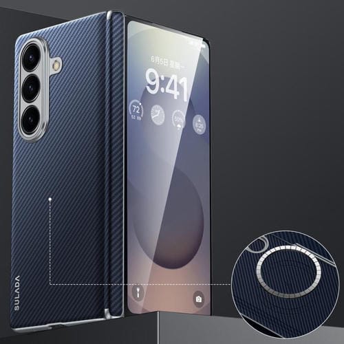 Funda SULADA 600D con textura de Kevlar para Samsung Galaxy Z Fold7 5G, a prueba de golpes (azul)