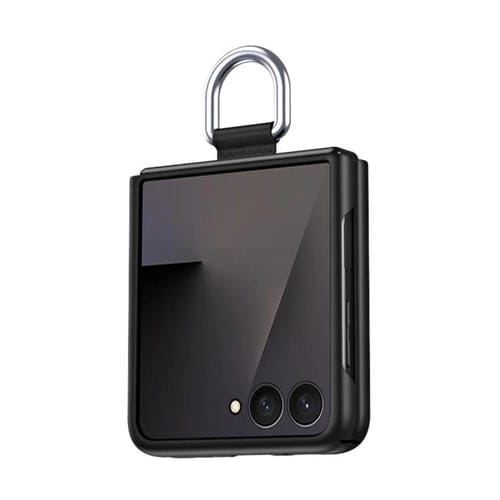 Funda ultrafina con anillo de seda para Samsung Galaxy Flip7 5G (negra)