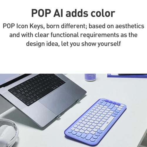 Conjunto de teclado y ratón inalámbricos Bluetooth Logitech POP ICON COMBO (rosa)