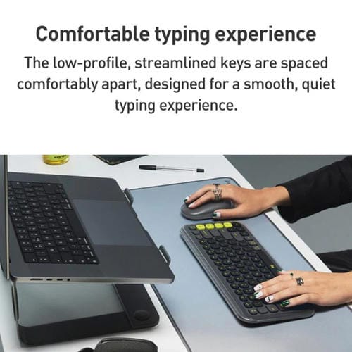 Conjunto de teclado y ratón inalámbricos Bluetooth Logitech POP ICON COMBO (rosa)