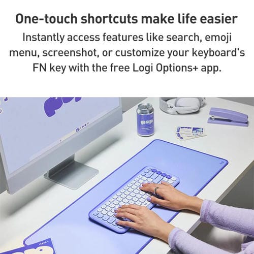 Conjunto de teclado y ratón inalámbricos Bluetooth Logitech POP ICON COMBO (rosa)