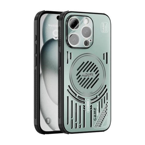 Funda ABEEL Ice Fox Series para iPhone 13 Pro con disipador de calor Magsafe (verde claro)