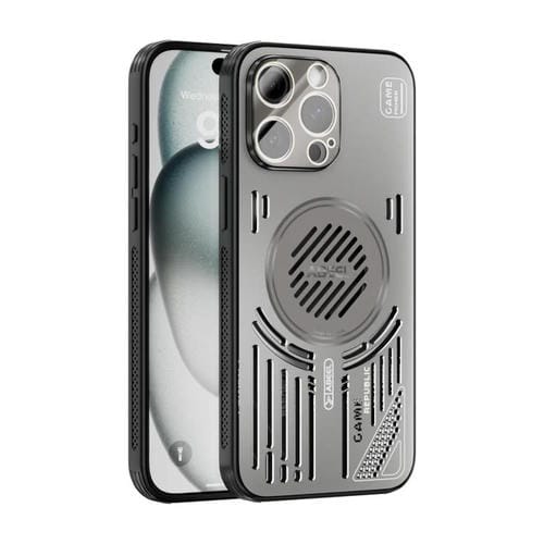 Funda ABEEL Ice Fox Series con disipador de calor Magsafe para iPhone 15 Pro Max (gris titanio)