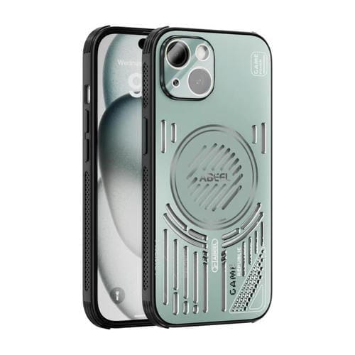 Funda ABEEL Ice Fox Series para iPhone 15 con disipador de calor Magsafe (verde claro)
