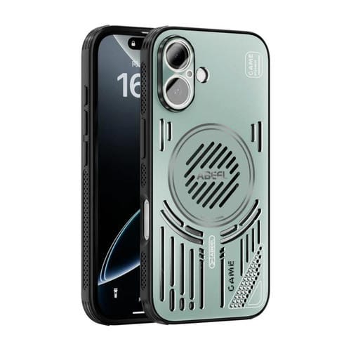 Funda ABEEL Ice Fox Series para iPhone 16 con disipador de calor Magsafe (verde claro)