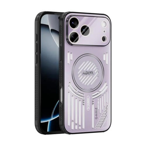 Funda ABEEL Ice Fox Series con disipador de calor magnético para iPhone 17 Pro Max (rosa y morado)