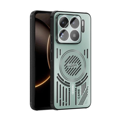 Funda para Xiaomi 15S Pro ABEEL Ice Fox Series con disipador de calor Magsafe (verde claro)